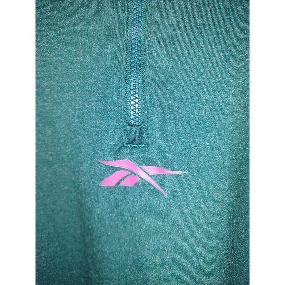 REEBOK MENS 1/4 ZIP LONG SLEEVE PULLOVER SHIRT SIZE XL Green Speedwick REEcycled - Picture 3 of 7